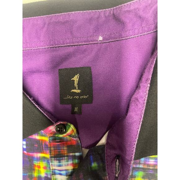 1 Like No Other Polo Shirt Mens Size M Abstract All Over Print Golf Multicolor - Picture 2 of 7